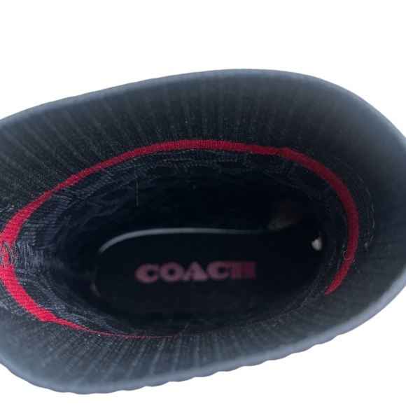 COACH Rubber Boot size 9 black pattern logo stretch pull on boots. - Picture 3 of 12
